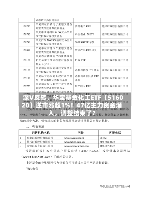深V反转，华宝基金化工ETF（516020）逆市涨超1%！47亿主力资金涌入，调整结束了？-第2张图片
